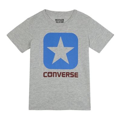 Converse Boys' grey logo applique t-shirt
